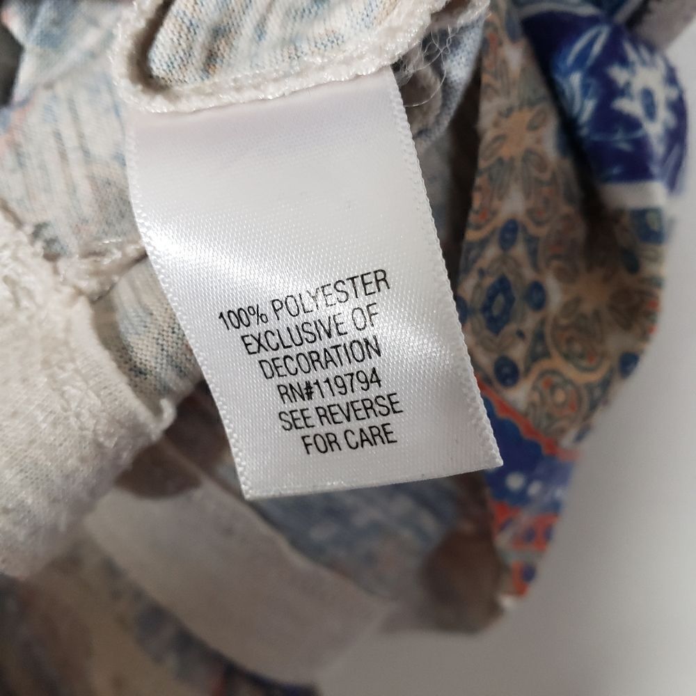 Apt. 9 90s Y2K Boho Print Peplum Blouse Size L - Picture 3 of 6